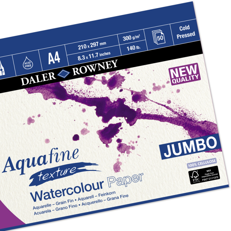 Aquafine Texture Jumbo Gummed Pads (300gsm)