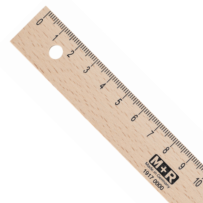 M+R 17cm Beechwood Ruler