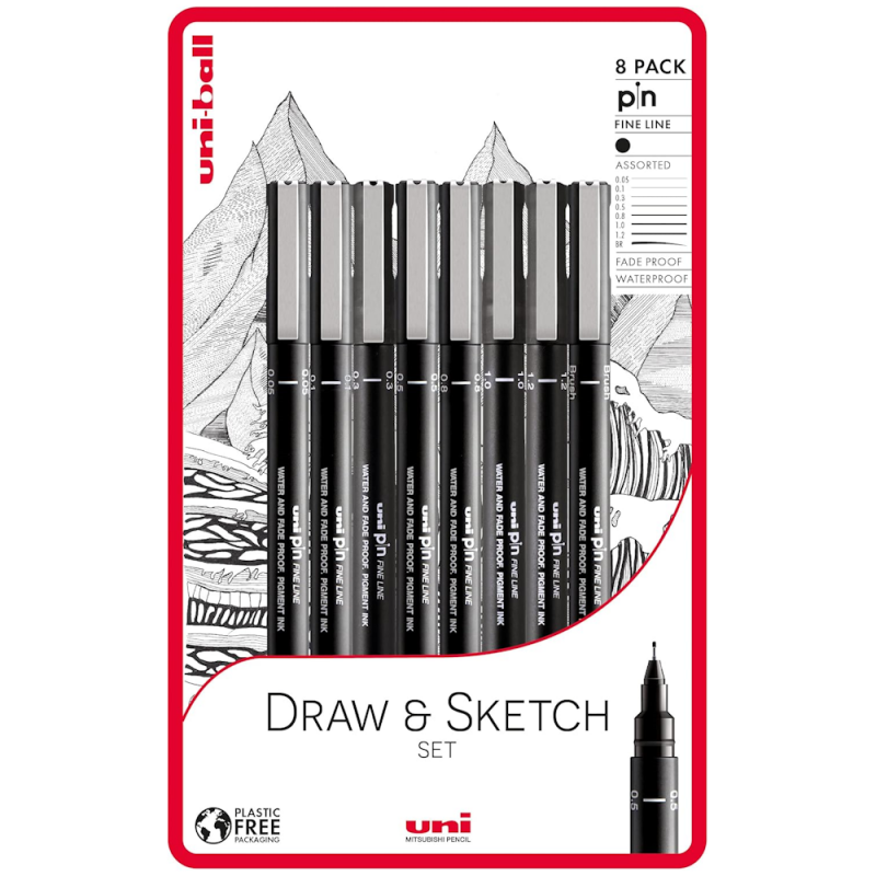 PIN Fineliner Draw & Sketch Set (8pc)