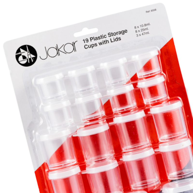 Plastic Storage Cups w/ Lids (19pc)